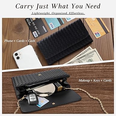 Small Crossbody Bags for Women, Cell Phone Purse Mini Clutch Bag with Removable Chain, Card Slots - Lightweight Purse